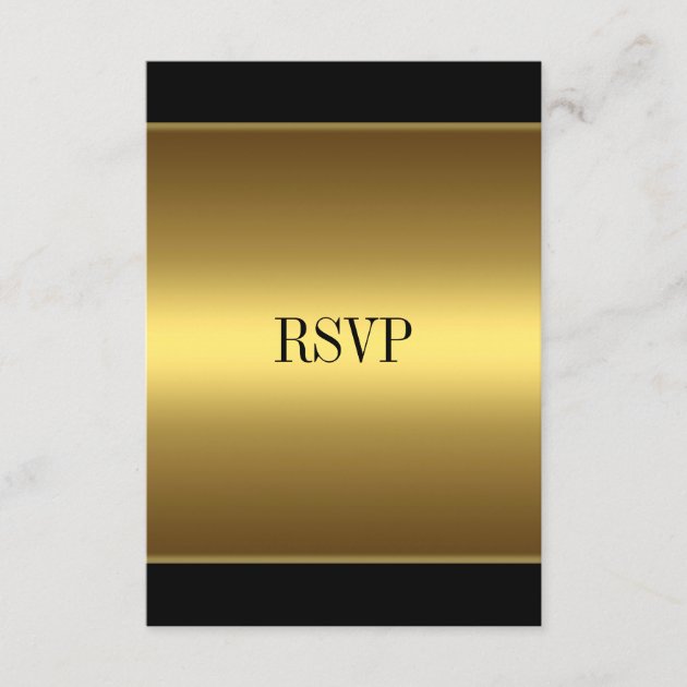 RSVP Response Card Black Gold All Events