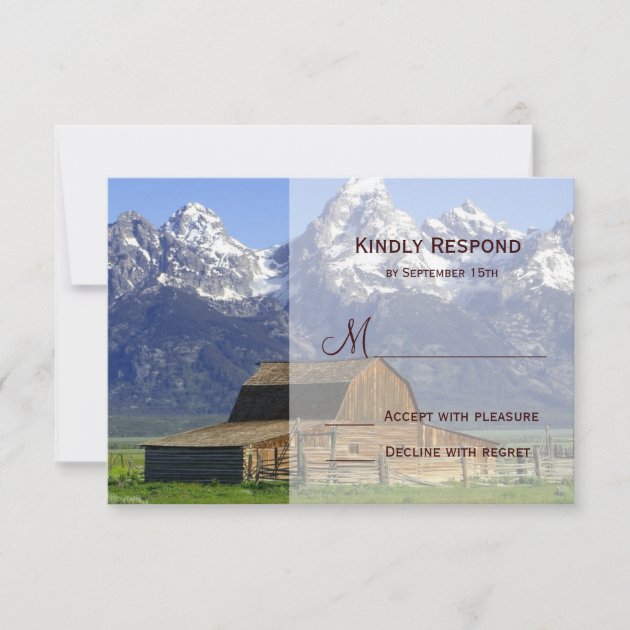 Country Barn Rocky Mountain Wedding RSVP Cards
