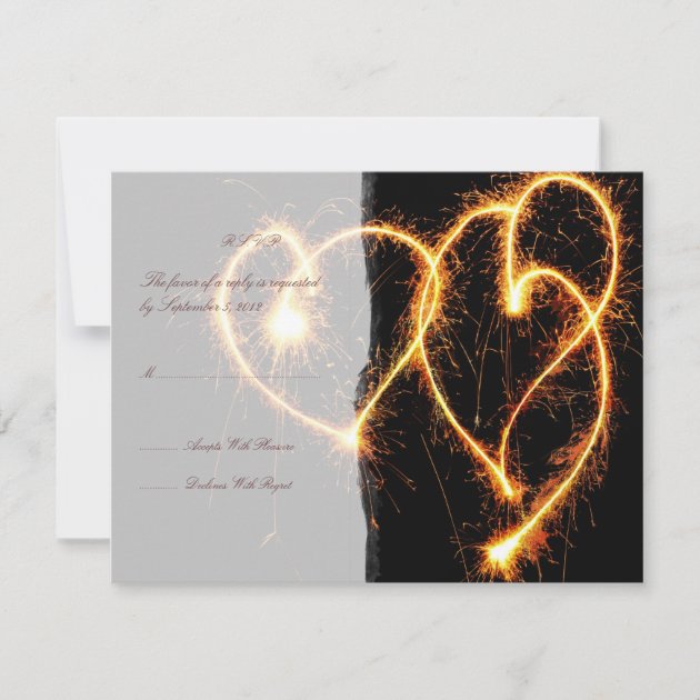 Two Hearts Sparklers Wedding RSVP