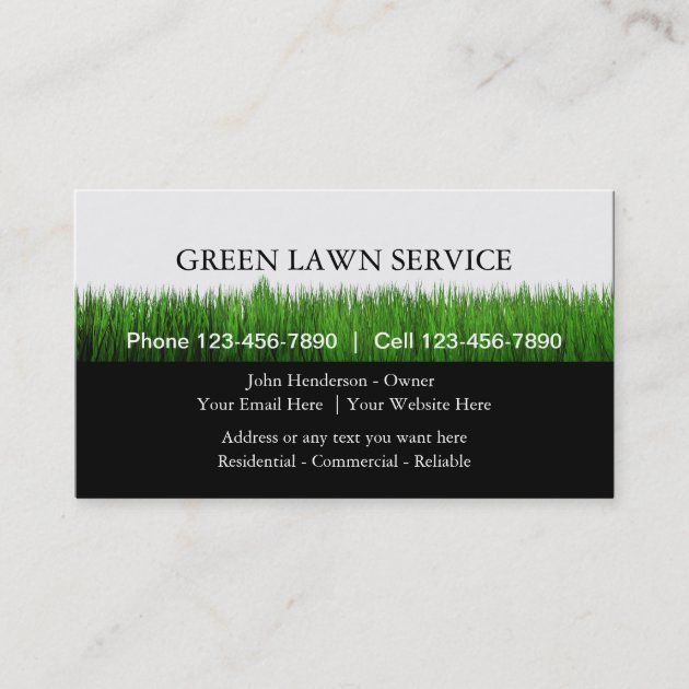 Lawn Service Business Cards (front side)