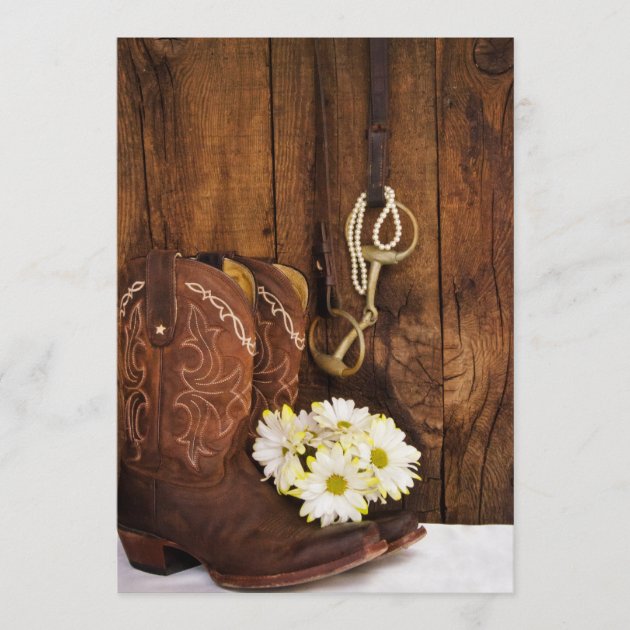 Cowboy Boots and Horse Bit Wedding Save the Date