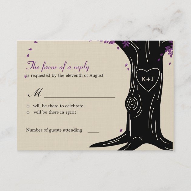 Oak Tree Wedding RSVP / Response Card