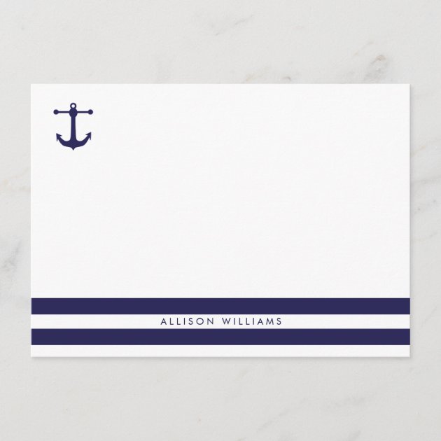 Nautical Navy Flat Note Cards