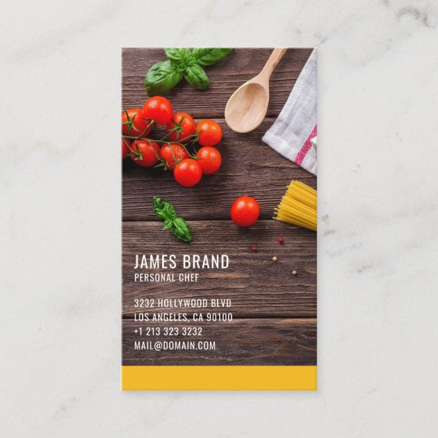 Personal Chef Catering Service Business Card (front side)