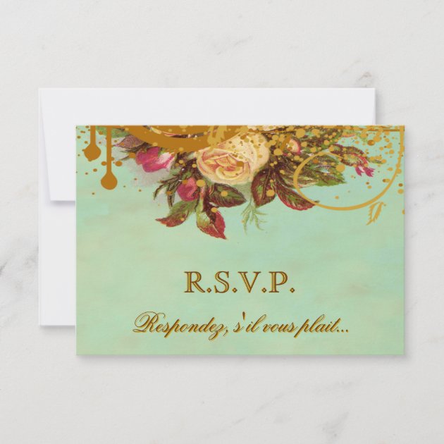 Victorian Rose Elegant RSVP Cards