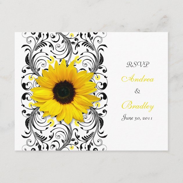 Sunflower Floral Response Card