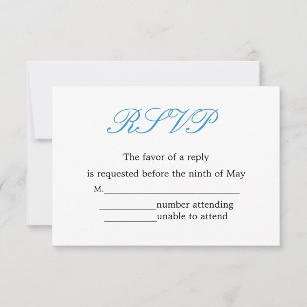 Simple and Elegant Wedding Reception RSVP (front side)