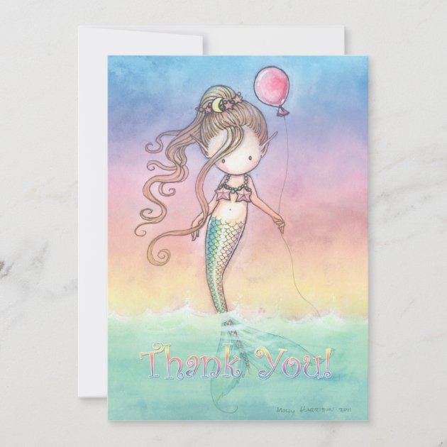 Set of Mermaid Thank You Cards