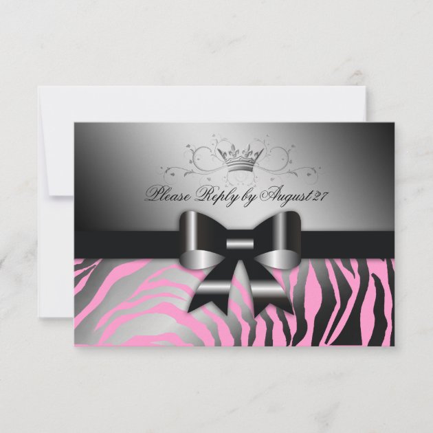 311 Night Zebra Shimmer Black Bow Pink RSVP