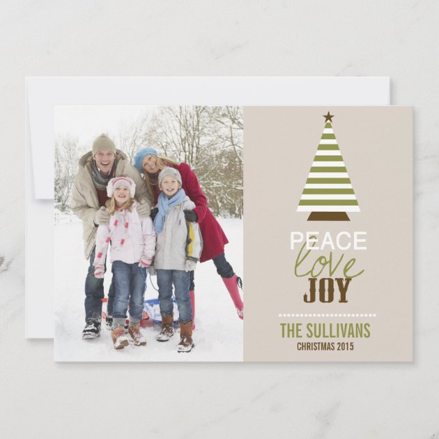 Peace Love and Joy Christmas Tree Photo Card