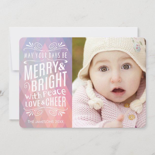 Airy and Light Holiday Photo Card (front side)