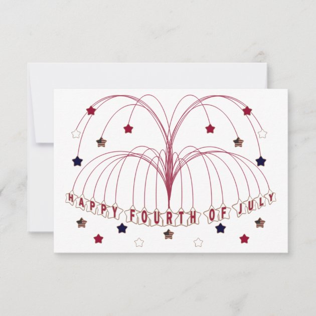 Starburst Fountain Fourth of July RSVP Card