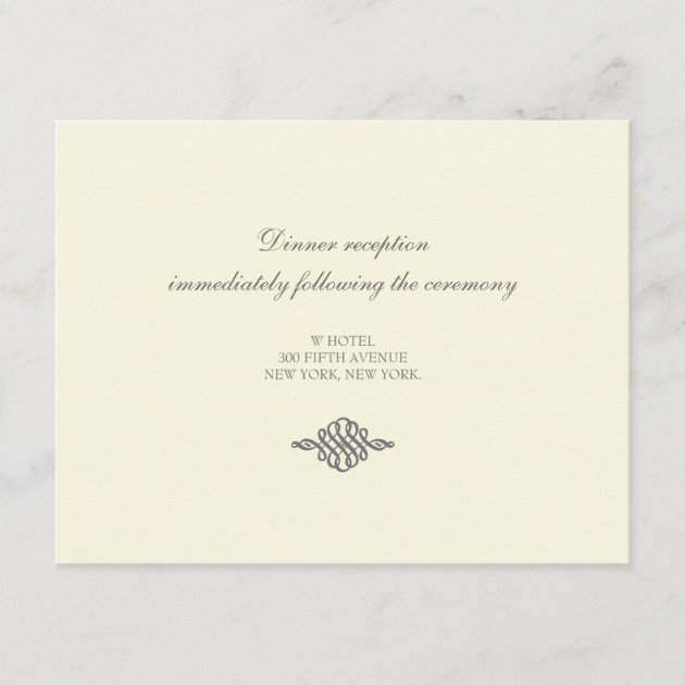 Wedding Reception Card // The Elegance Collection