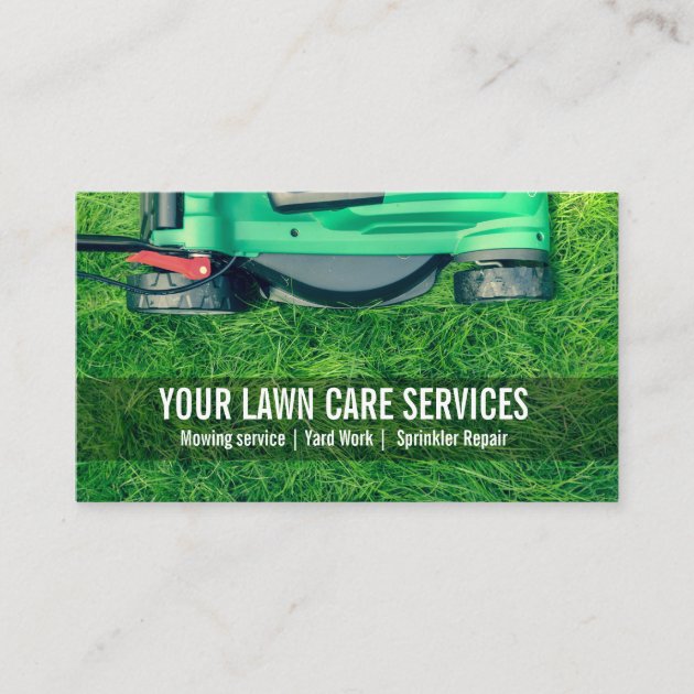 Green Grass Yard Lawn Care Gardening Landscaping Business Card (front side)