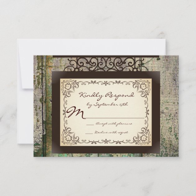 Antique Sign Rustic Country Wedding RSVP Cards