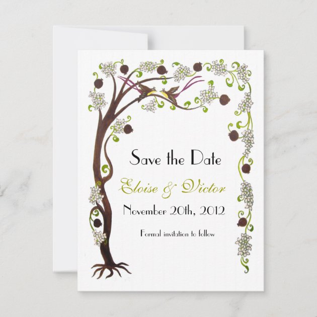 Tree of life Save the Date, vertical Save The Date