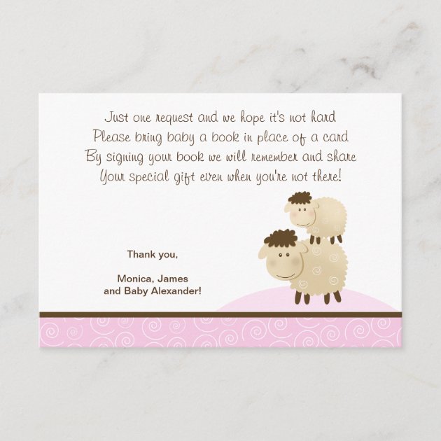 Baa Baa Sheep (Pink color) RSVP Enclosure Cards