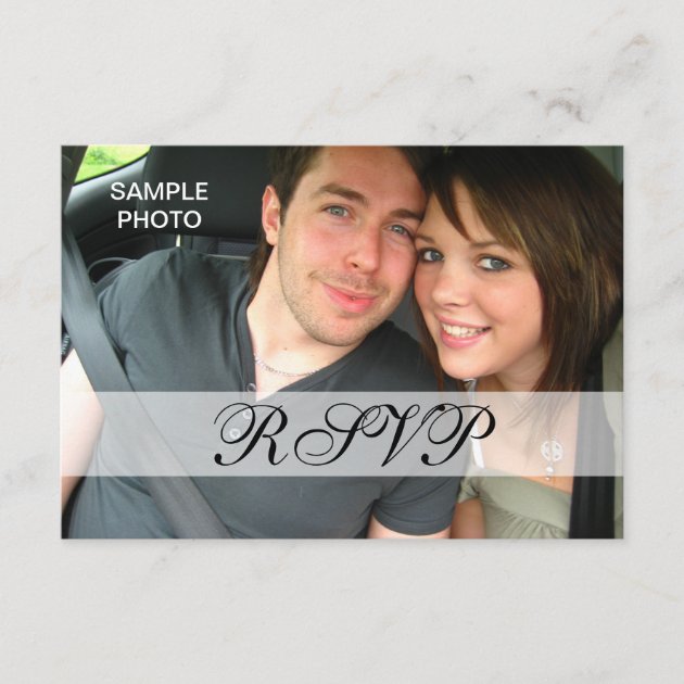 Personalized Modern Photo Wedding RSVP Cards (front side)
