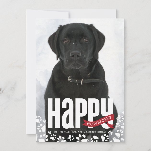 Happy Howlidays Pet Christmas Photo Card (front side)