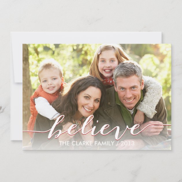 Simply Believe Holiday Photo Card | Red (front side)