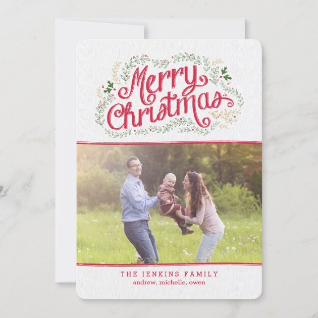 Nostalgic Christmas Holiday Photo Cards (front side)
