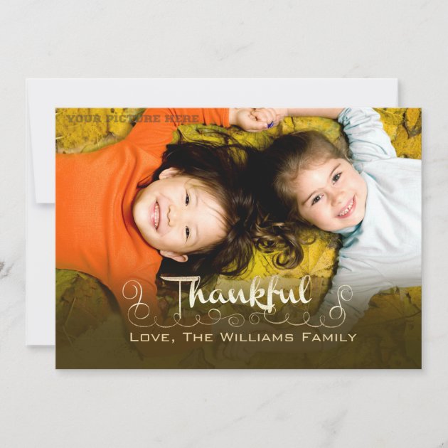 Being Thankful. Thanksgiving Custom Photo Cards (front side)