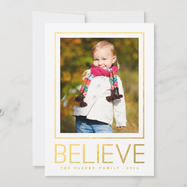 Gold Believe | Holiday Photo Card