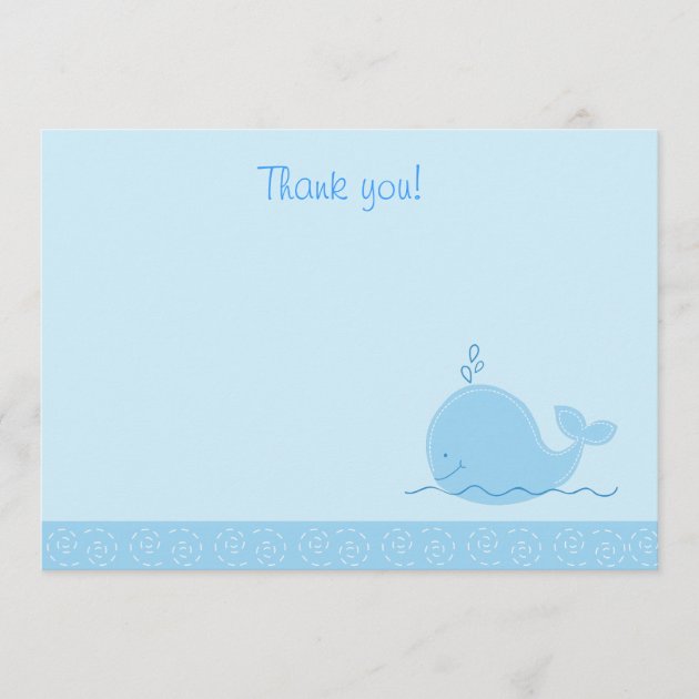 Little Blue Whale Flat Thank You notes