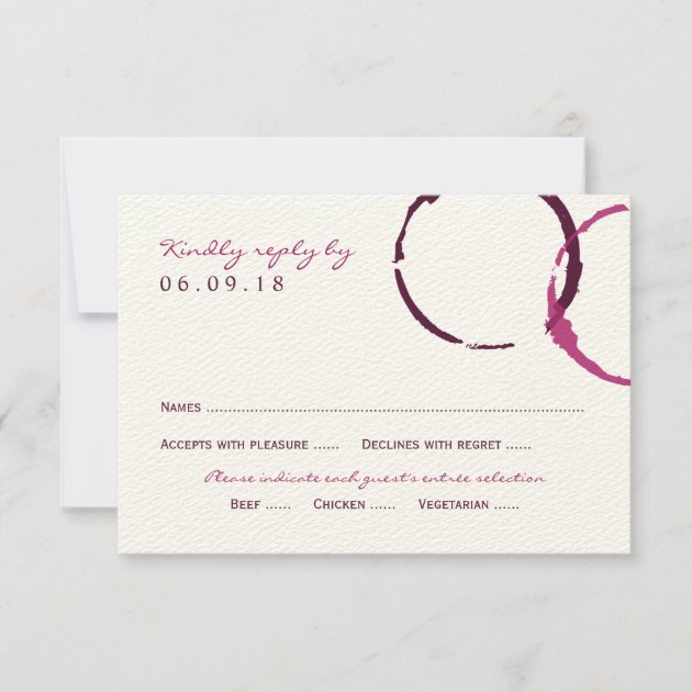 Wedding Reply Card | Wine Stain Rings