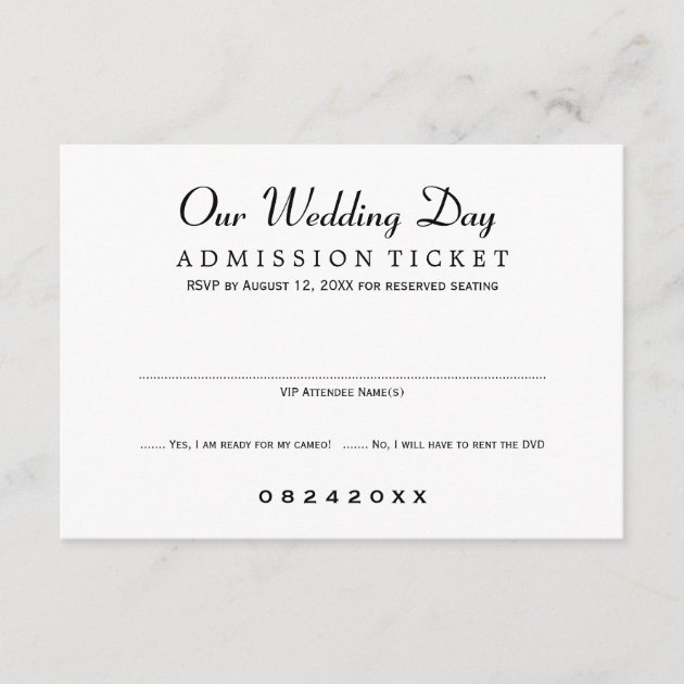 Wedding RSVP Card | Movie Ticket Style