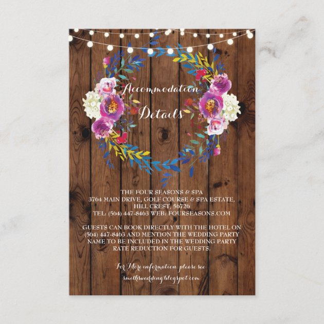 Floral Accommodation Wreath Wedding Cards Details