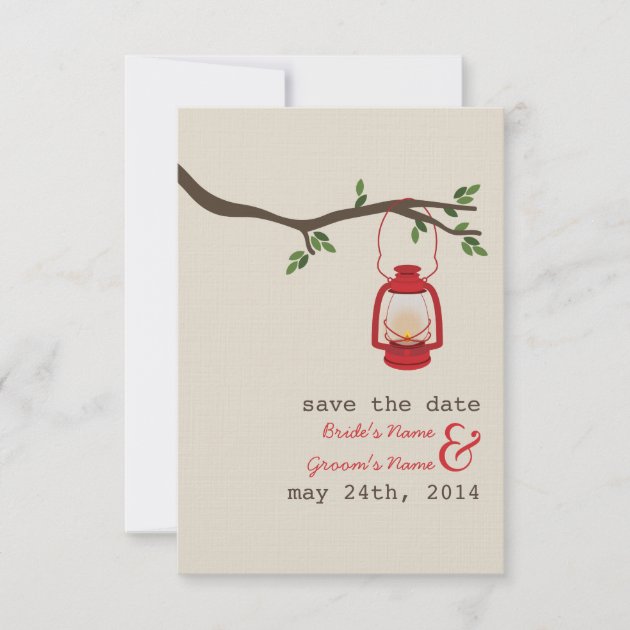 Red Oil Lantern Outdoor Wedding Save The Date