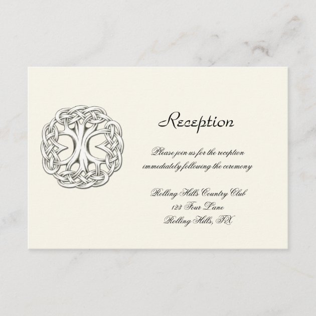Celtic Tree of Life Wedding Reception Enclosure Card