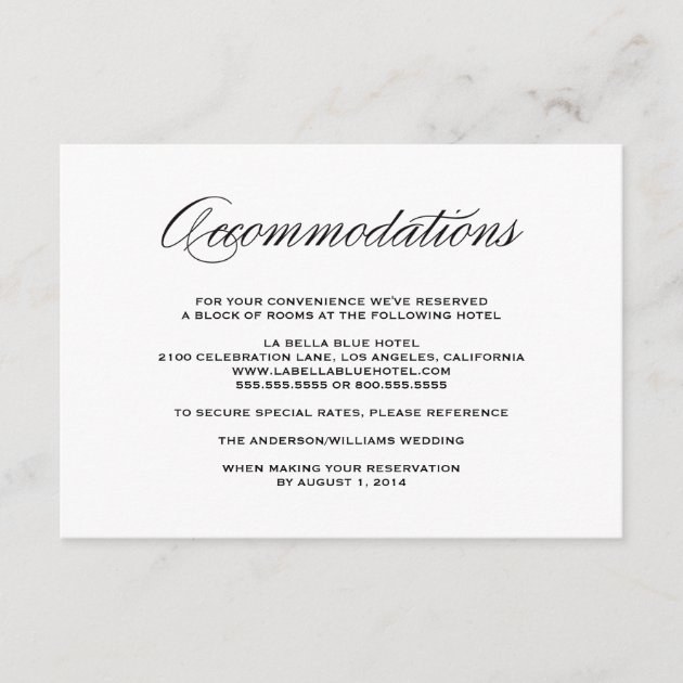 Be Married | Accommodation Enclosure Card