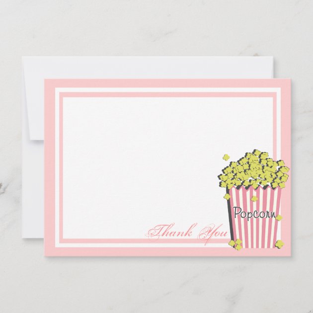 Popcorn Pink Flat Card Thank You