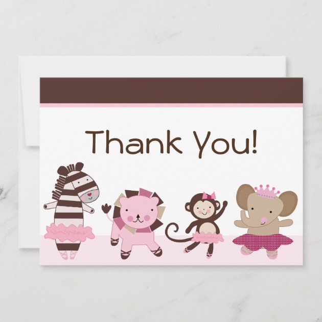 Tutu Cute/Ballerina Animals Thank You Cards
