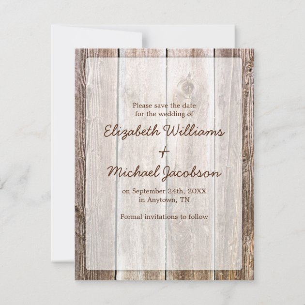 Rustic Barn Wood Save the Date