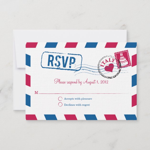 Italy Air Mail Wedding RSVP