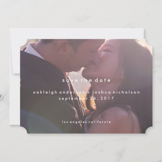 Simple Text | Modern Photo Save the Date (front side)