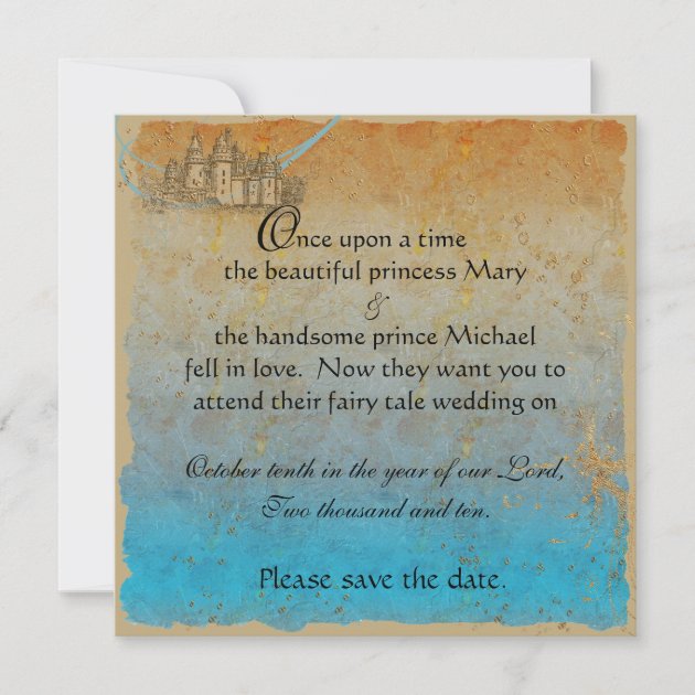 Fairy Tale Castle Save the Date Card