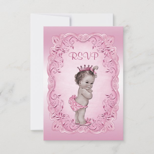 Pink RSVP Vintage Princess Baby Shower
