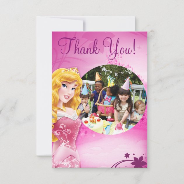 Aurora Birthday Thank You Cards (front side)