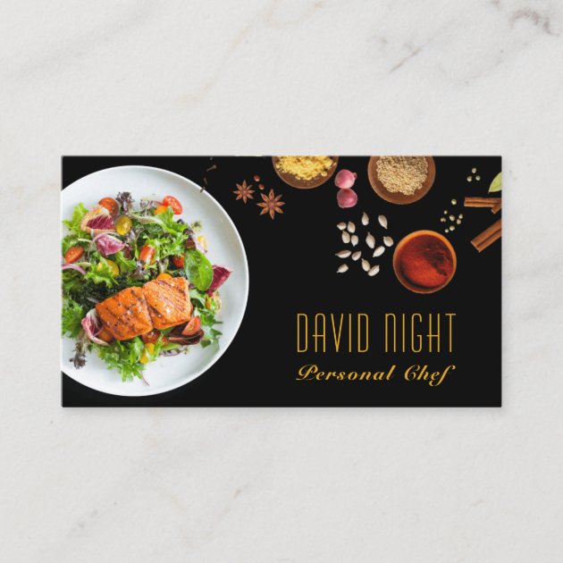 Food Design Personal Chef Catering Business Card (front side)