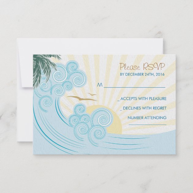 Beach wedding RSVP cards