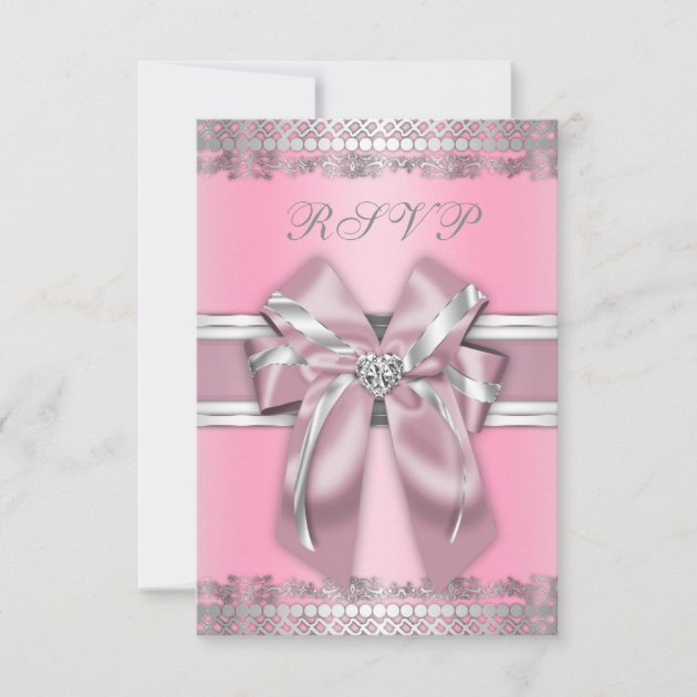 Classy Pink and Silver RSVP