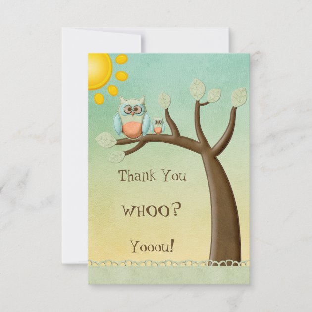 Whimsical Owls Thank You Baby Shower