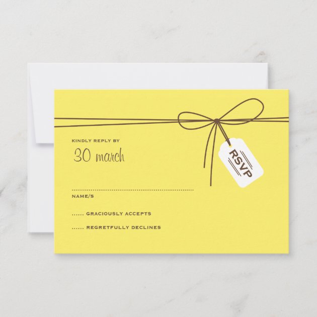 Sweet Delivery Wedding RSVP Brown & Yellow