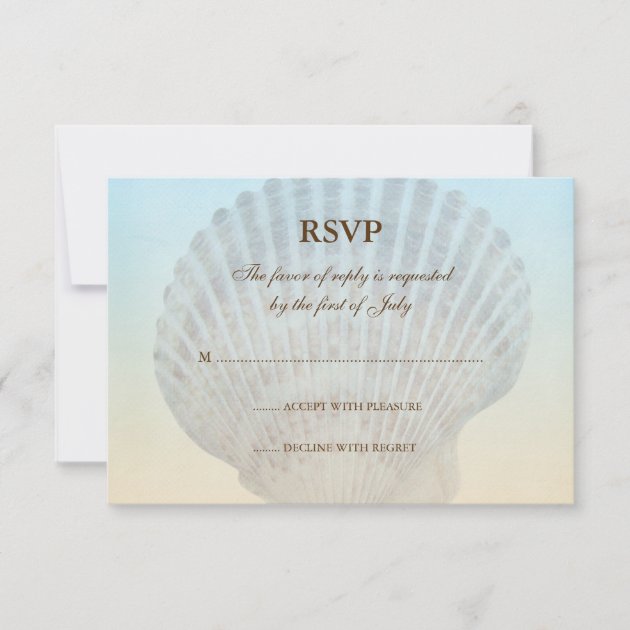 Seashell Tropical Beach Wedding Response Card