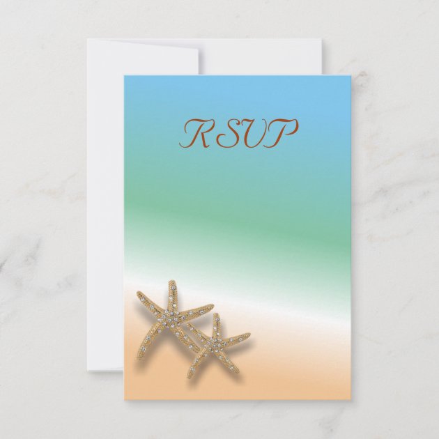 Jeweled Starfish RSVP card (front side)