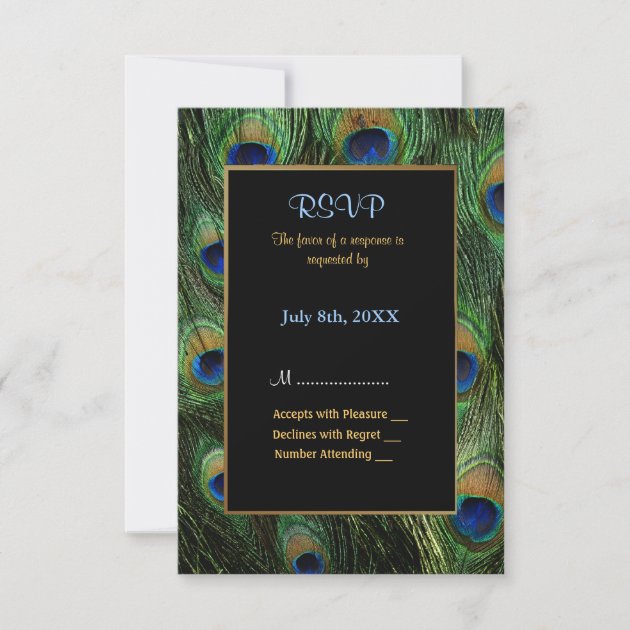 Peacock Feather Wedding Invitation - RSVP